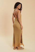 Charger l'image dans la galerie, Model Back: Blueman Midi Dress Gold Tricot Dress
