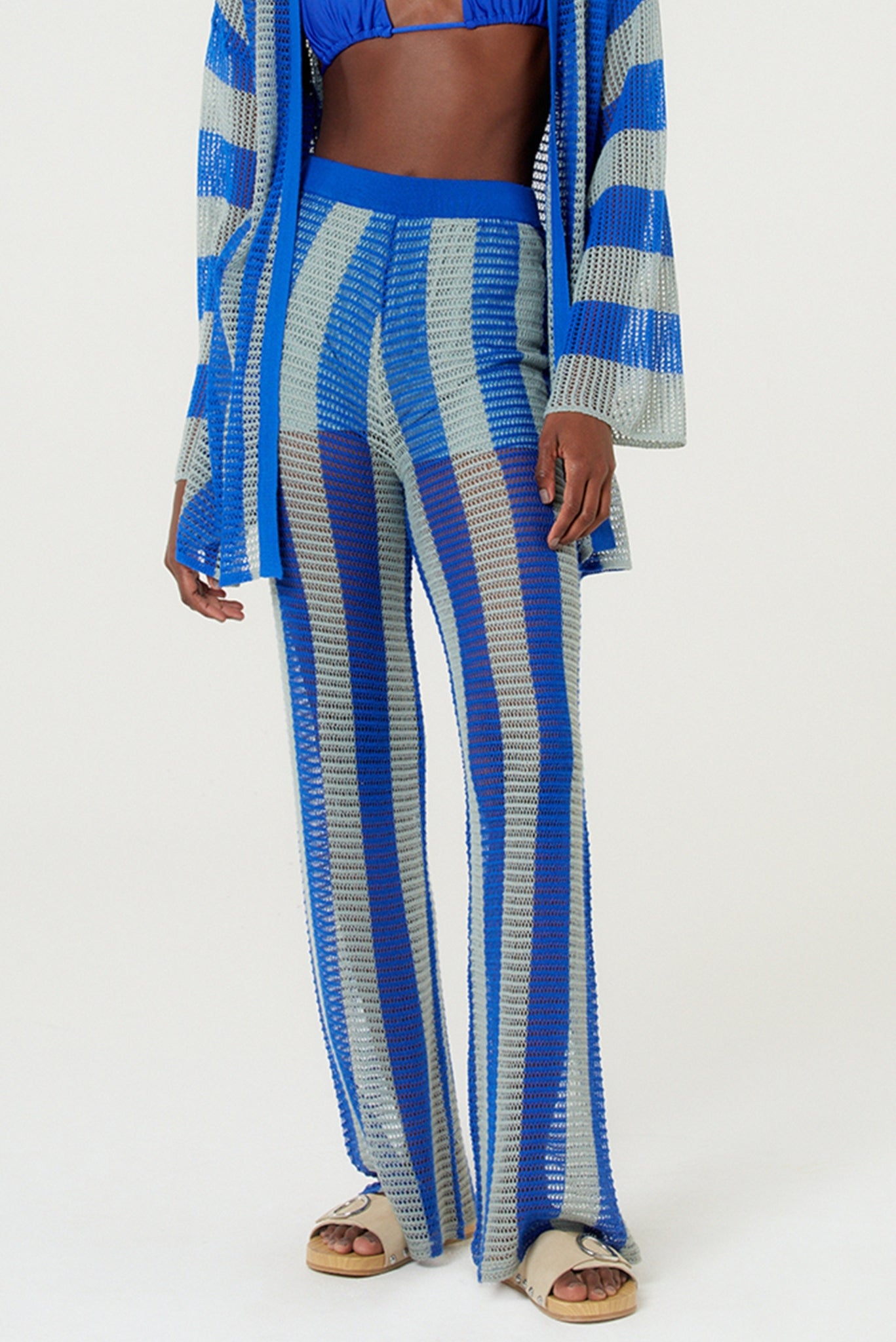 Gallery: Blueman Pantalon De Plage Calca Tricot Listras