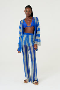 Model Front: Blueman Pantalon De Plage Calca Tricot Listras