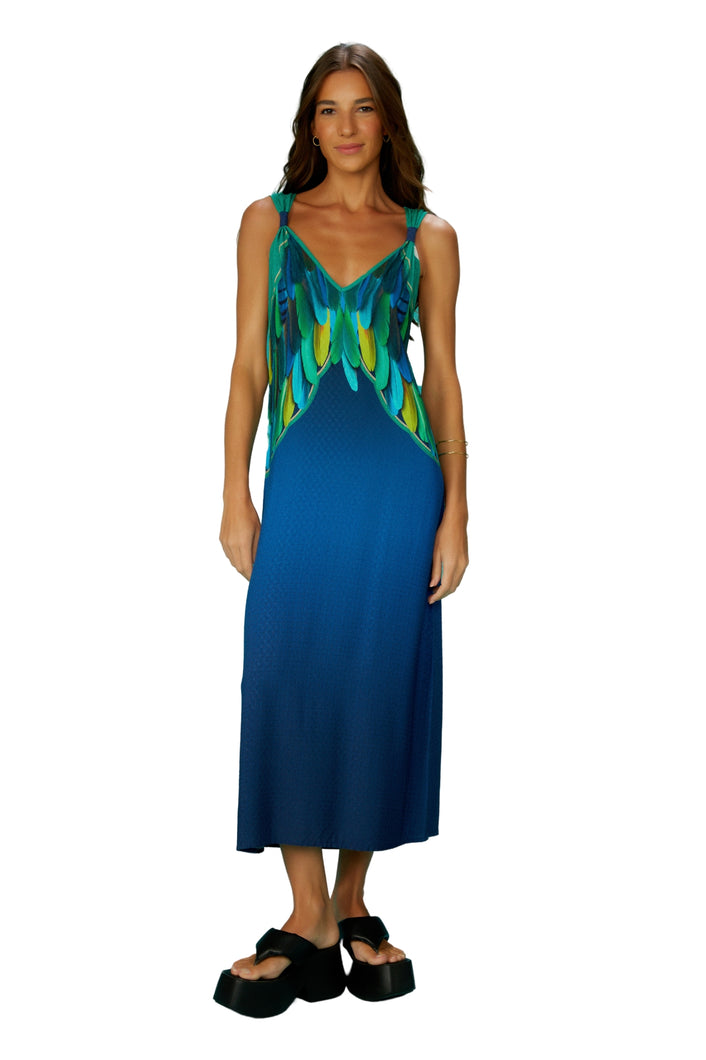 Model Front: Blueman Vêtement De Plage Cropped Dress Fauna