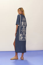 Charger l&#39;image dans la galerie, Model Back: Blueman Vêtement De Plage Kaftan Dress Seiva-Doce-Azul
