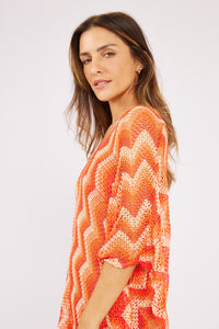 Image 02: Blueman Vêtement De Plage Laranja Midi Dress Tricot
