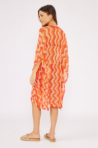 Model Back: Blueman Vêtement De Plage Laranja Midi Dress Tricot