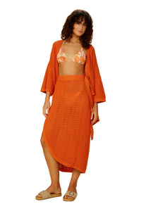 Image 03: Blueman Robe De Plage Laranja-Tricot Kimono