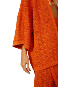 Image 05: Blueman Robe De Plage Laranja-Tricot Kimono