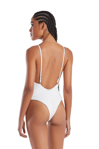 Model Back: Blueman Une Pièce Maio Belize Textura Softcell-Off White
