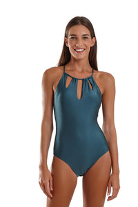 Model Front: Blueman Une Pièce Maio Botanico Verde