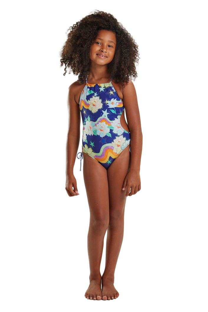 Model Front: Blueman Une Pièce Fille Maio Elsa Ceu De Flor