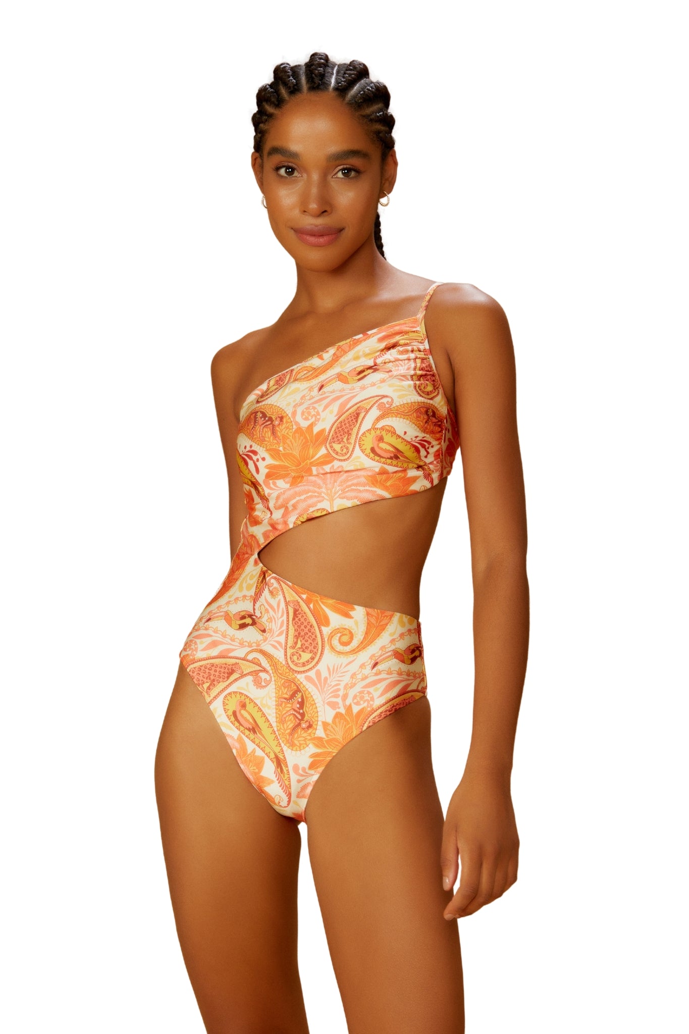 Model Front: Blueman Une Pièce Maio Emma Florest Salmao