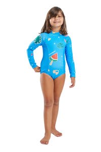Model Front: Blueman Une Pièce Fille Maio John Manga Longa Sticker