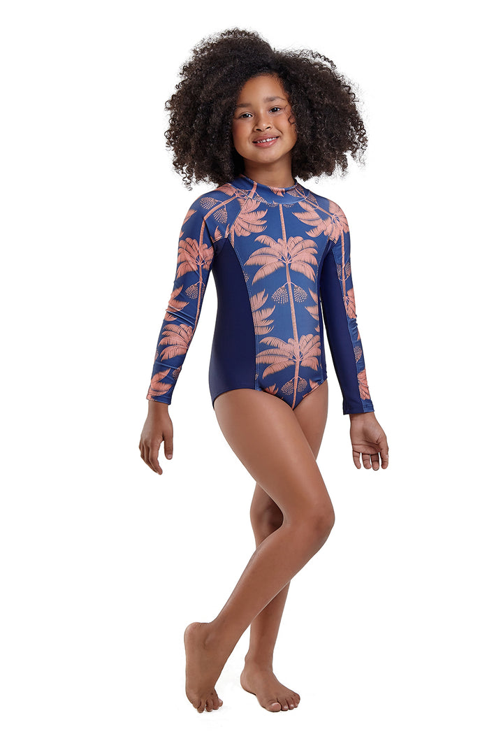 Model Front: Blueman Une Pièce Fille Maio Long John Açaí