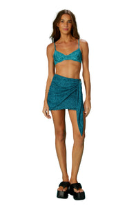Model Front: Blueman Jupe De Page Mini Saia Tule Acqua
