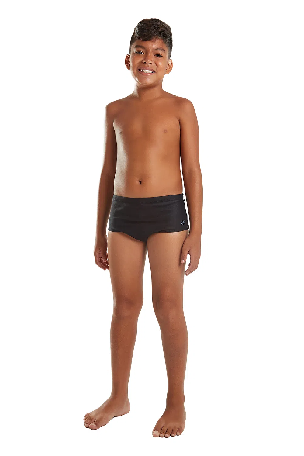 Model Front: Blueman Maillot De Bain Garçon Sunga Army Fit Frisos Preto