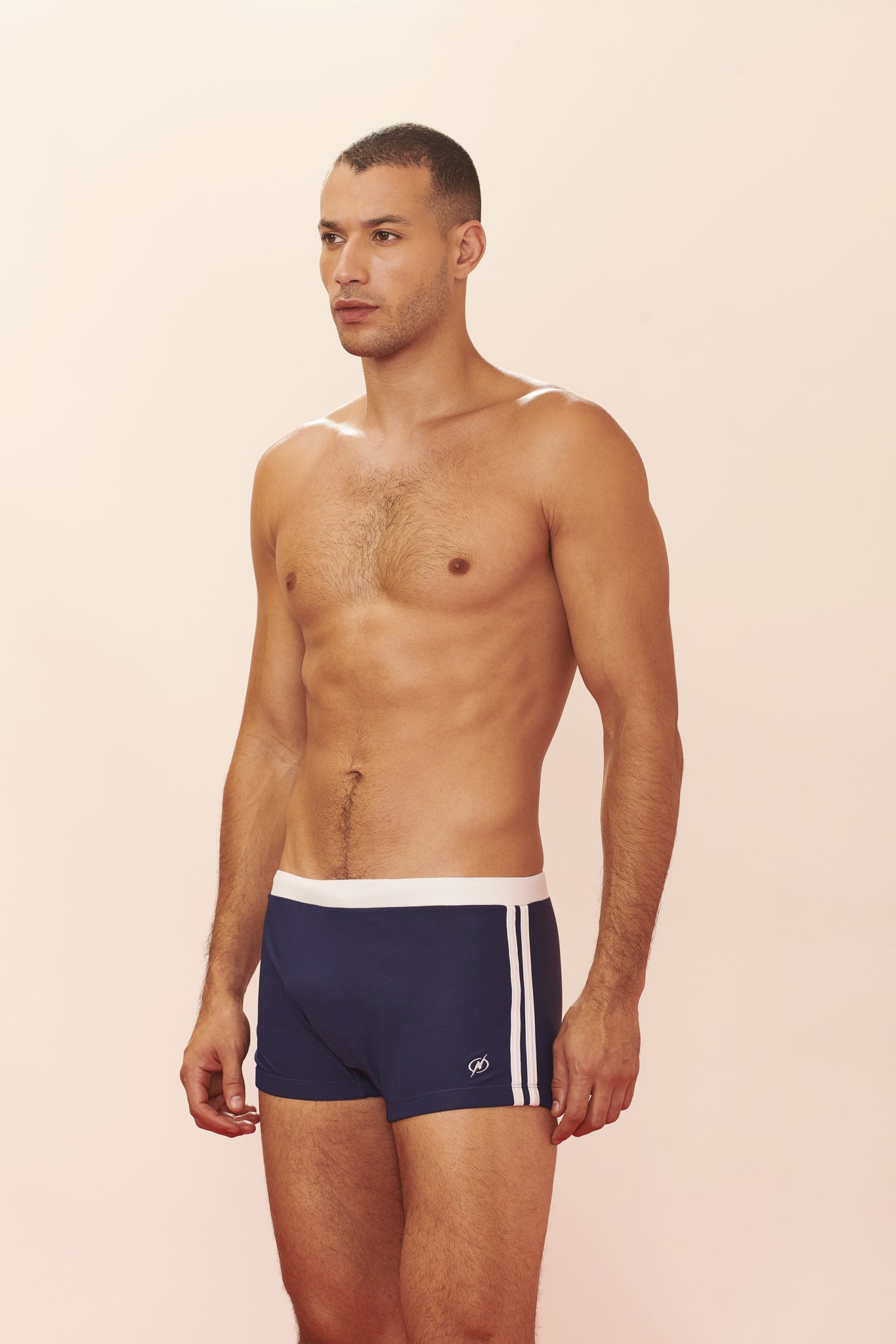 Model Front: Blueman Sunga / Boxer Sunga New Berlim Bicolor Azul-Marinho