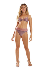Model Front: Blueman Haut Top Bardot Bicolor Roxo