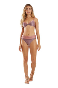 Image 05: Blueman Haut Top Bardot Bicolor Roxo