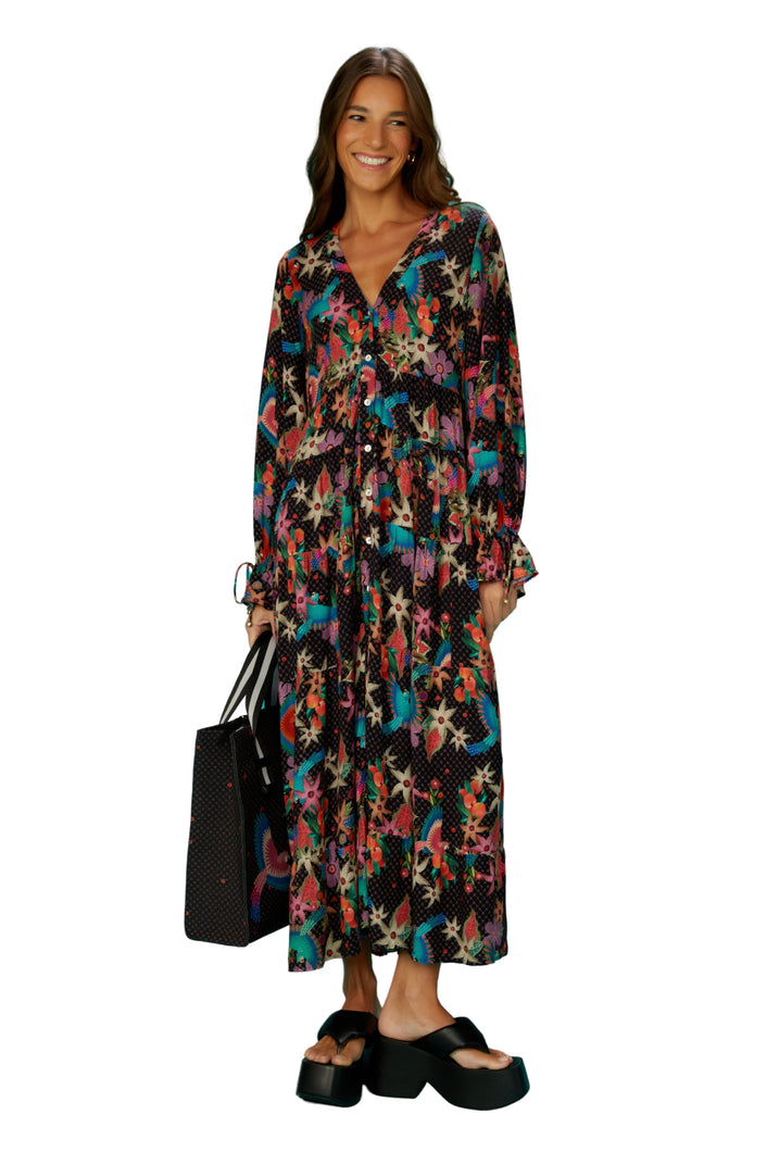 Model Front: Blueman Vêtement De Plage Vestido Baile Das Araras