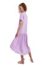 Charger l&#39;image dans la galerie, Model Back: Blueman Chemise Vestido Chemise Liso Roxo
