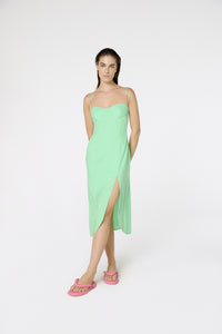 Model Front: Blueman Vêtement De Plage Vestido Fenda Liso Color