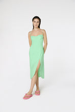 Charger l&#39;image dans la galerie, Model Front: Blueman Midi Dress Vestido Fenda Liso Color
