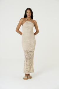 Model Front: Blueman Vêtement De Plage Vestido Longo Tricot Lurex