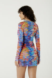 Model Back: Blueman Vêtement De Plage Vestido Tule Manga Longa Escama