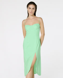 Vestido Fenda Liso Color