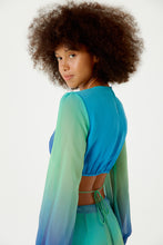 Charger l&#39;image dans la galerie, Vestido Longo Resort Degrade Sky Barrado
