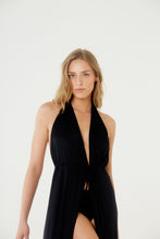 Charger l&#39;image dans la galerie, Vestido Saida Duo Liso Preto Mistica
