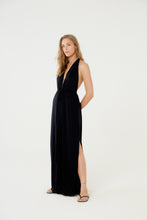 Charger l&#39;image dans la galerie, Vestido Saida Duo Liso Preto Mistica
